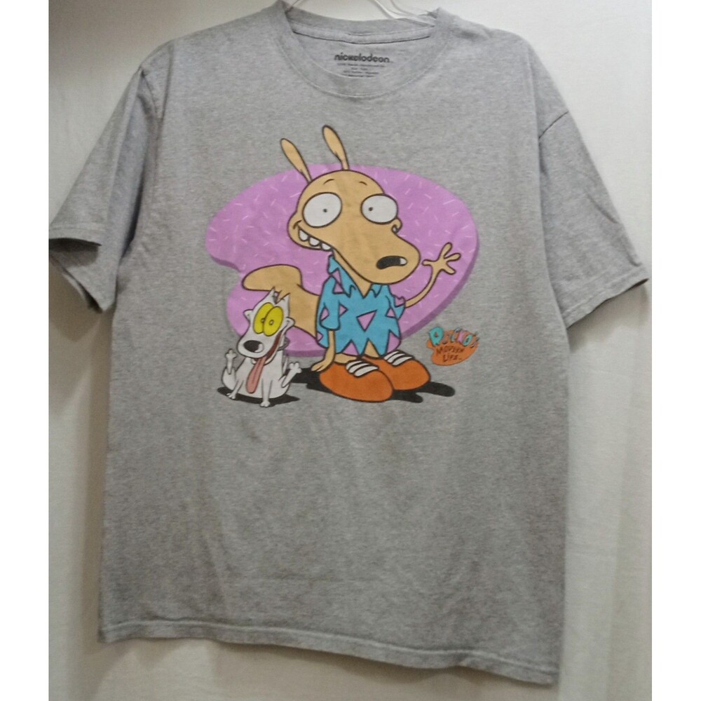 Nickelodeon Rocko's Modern Life Retro Graphic Gray T-Shirt Men's Size Large EUC